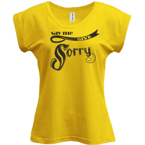 Футболка женская PANI, Желтый, say me give sorry