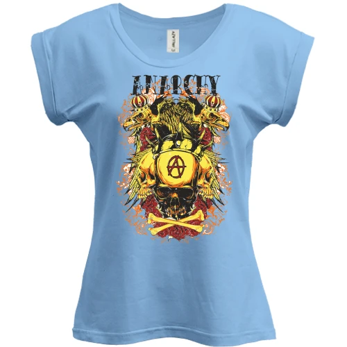 Футболка женская PANI anarchy golden skull