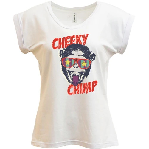Футболка жіноча PANI, Білий, cheeky chimp monkey