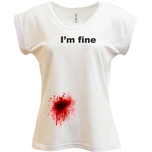 Футболка женская PANI, белый, I'm fine (пятно сбоку)