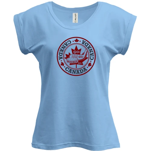 Футболка жіноча PANI, Синій, canada hockey go go go