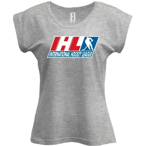 Футболка женская PANI, серый меланж, International Hockey League (IHL)
