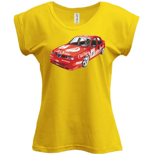Футболка жіноча PANI, Жовтий, Alfa Romeo racing car