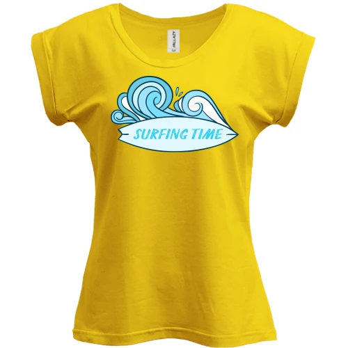 Футболка женская PANI, Желтый, surfing time