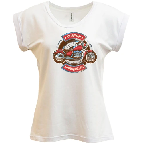 Футболка женская PANI, Белый, american motorcycles custom