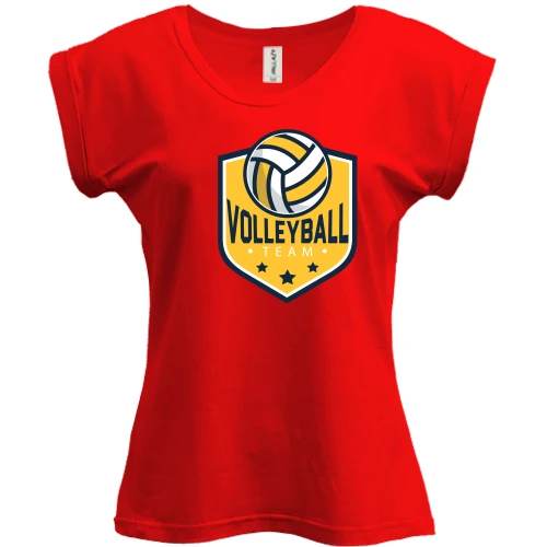 Футболка женская PANI, Красный, volleyball team logo