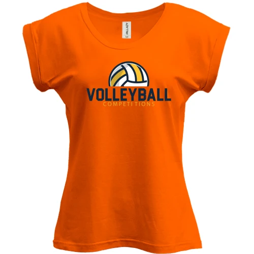 Футболка женская PANI, Оранжевый, volleyball competitions