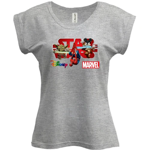 Футболка женская PANI, Серый меланж, Disney-Marvel Star Wars