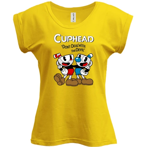 Футболка жіноча PANI, Жовтий, Cuphead