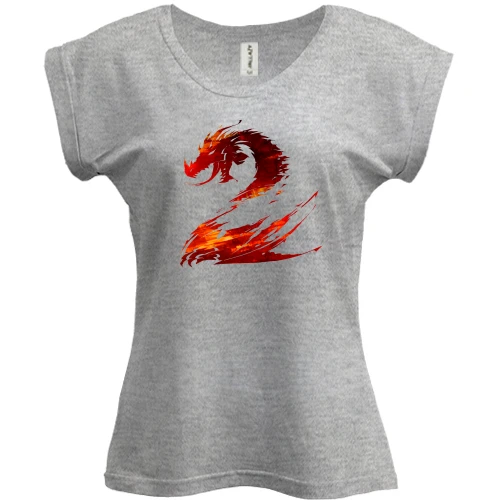 Футболка женская PANI, Серый меланж, Guild Wars 2 logo