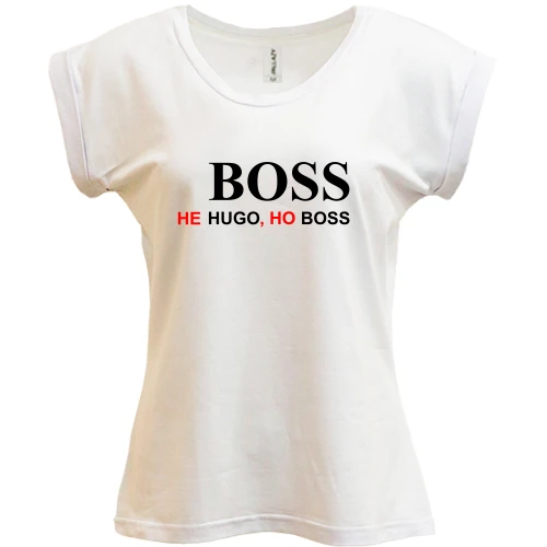 Футболка женская PANI, Белый, для шефа "не hugo, но boss"