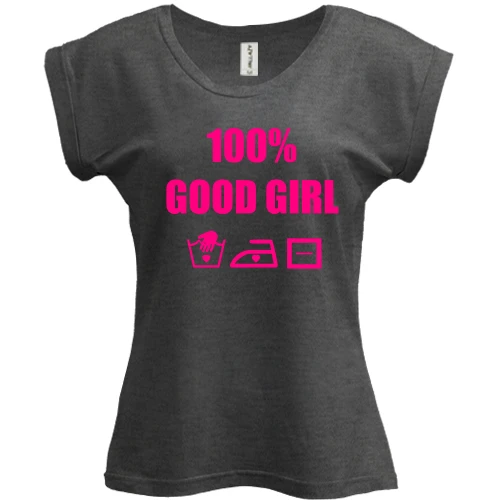 Футболка женская PANI, Серый меланж, 100% Good girl
