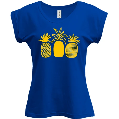 Футболка женская PANI, Синий, с ананасами