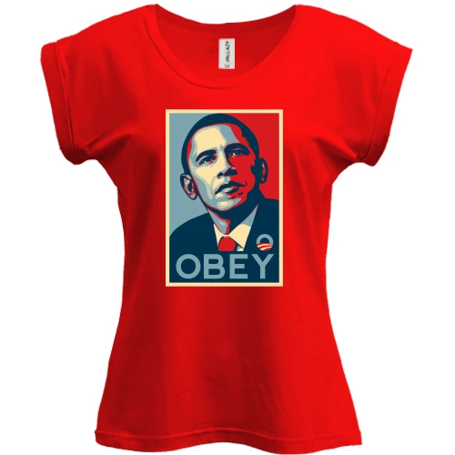 Футболка женская PANI, Красный, Obey Obama