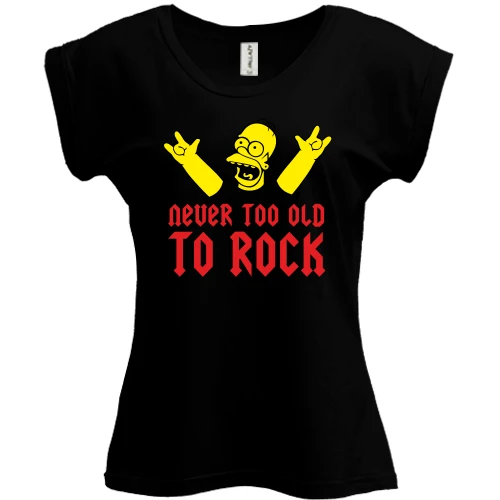Футболка женская PANI, Черный, Never too old to rock!