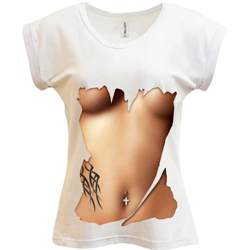 Футболка жіноча PANI, Білий, Perfect body з тату
