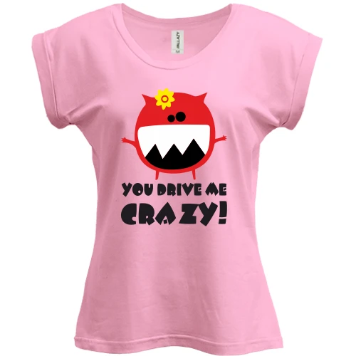 Футболка жіноча PANI, Рожевий, You drive me crazy