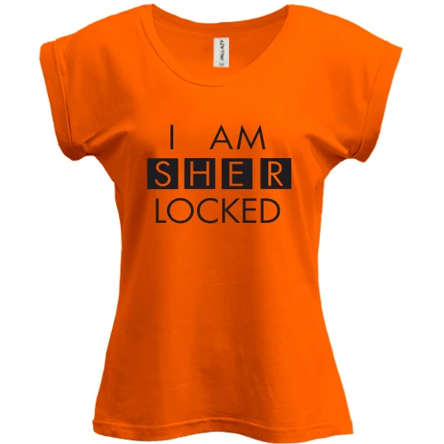Футболка женская PANI, оранжевый, I'm sher locked