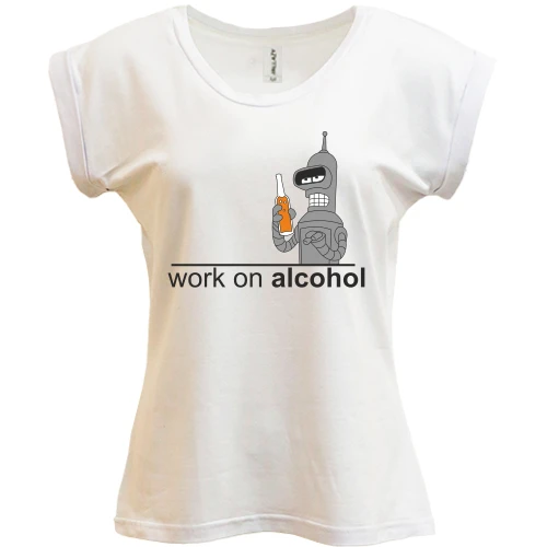 Футболка женская PANI, Белый, Work on alcohol