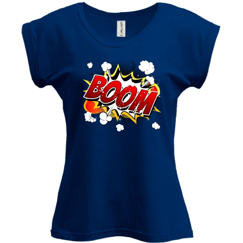 Футболка женская PANI, Синий, "BOOM"