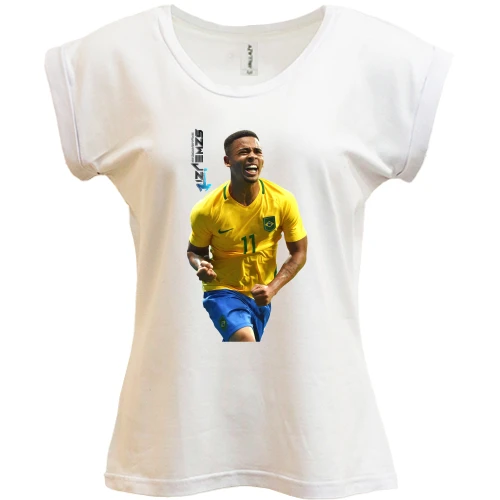 Футболка жіноча PANI, Білий, з Gabriel Jesus