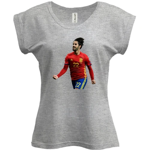 Футболка женская PANI, Белый, c Isco Spain national football team