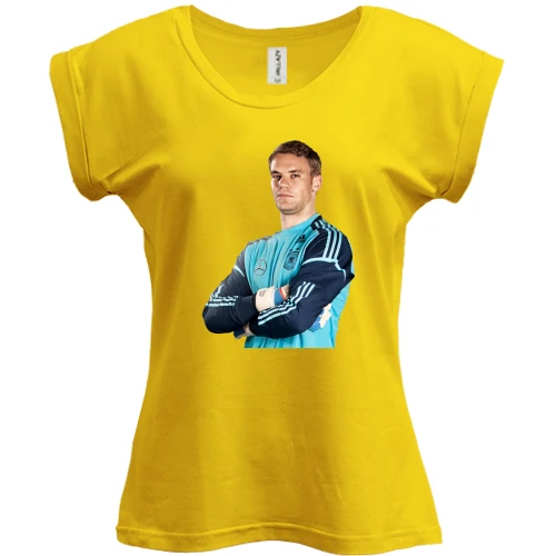 Футболка жіноча PANI, Жовтий, з Manuel Neuer