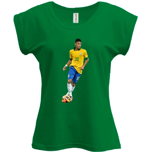 Футболка жіноча PANI, Зелений, з Neymar Brazil