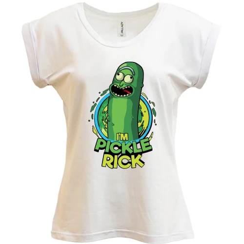Футболка женская PANI, белый, Pickle Rick (2)