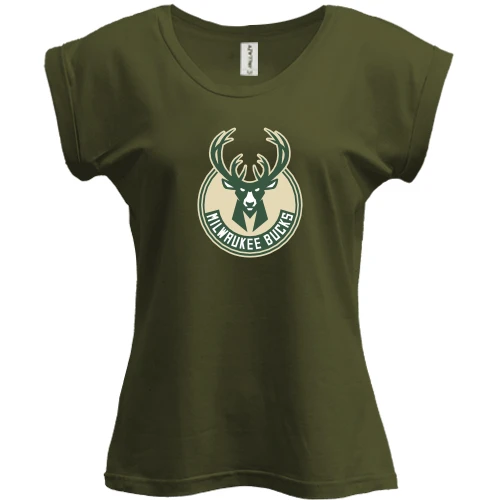 Футболка женская PANI, Хаки, Milwaukee Bucks