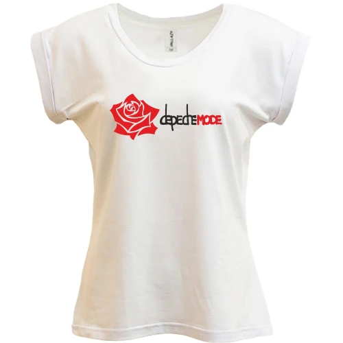 Футболка женская PANI, Белый, Depeche Mode red Rose