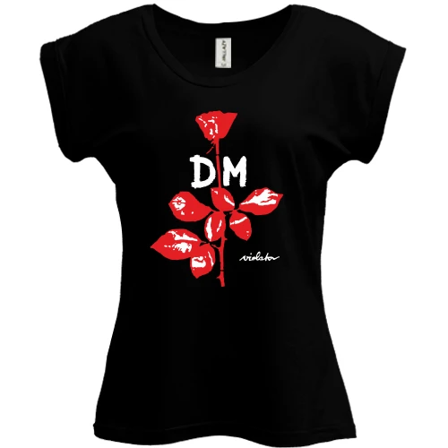 Футболка женская PANI, Черный, Depeche Mode large rose