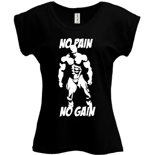 Футболка женская PANI, Черный, No pain no gain