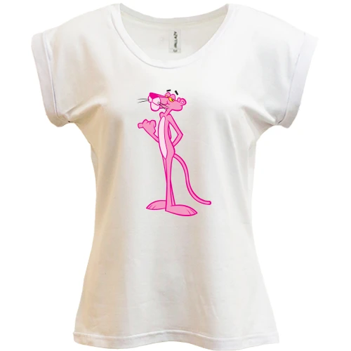 Футболка женская PANI, белый, с Розовой пантерой (The Pink Panther)