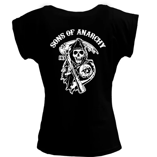 Футболка женская PANI, Черный, Сыны анархии