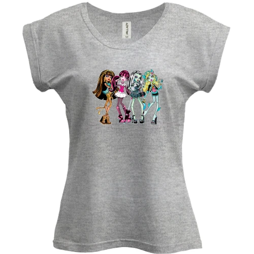 Футболка женская PANI, Белый, с куклами Monster High