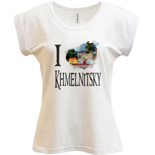 Футболка жіноча PANI, Білий, Я люблю Хмельницький
