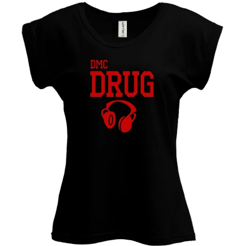 Футболка женская PANI, Черный, с наушниками "dmc drug"