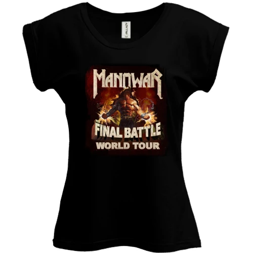 Футболка жіноча PANI, Чорний, Manowar Final battle