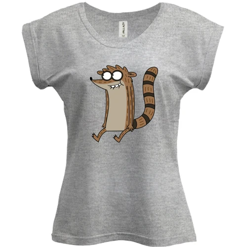 Футболка жіноча PANI, Сірий меланж, з єнотом Rigby