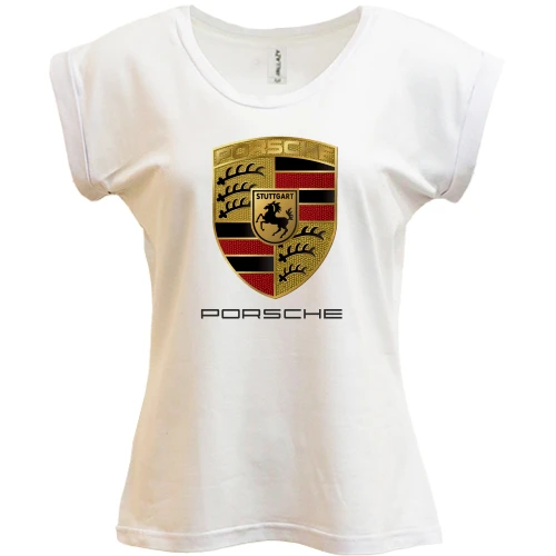 Футболка женская PANI, Белый, Porsche (Gold)