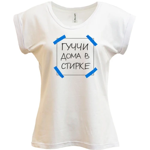 Футболка женская PANI, Белый, Гуччи дома в стирке