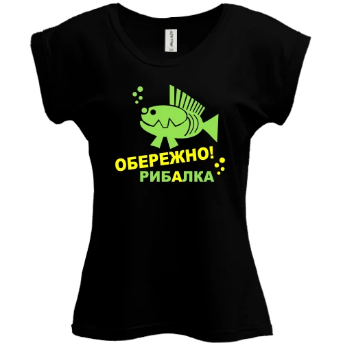 Футболка жіноча PANI, Чорний, Рибалов 2