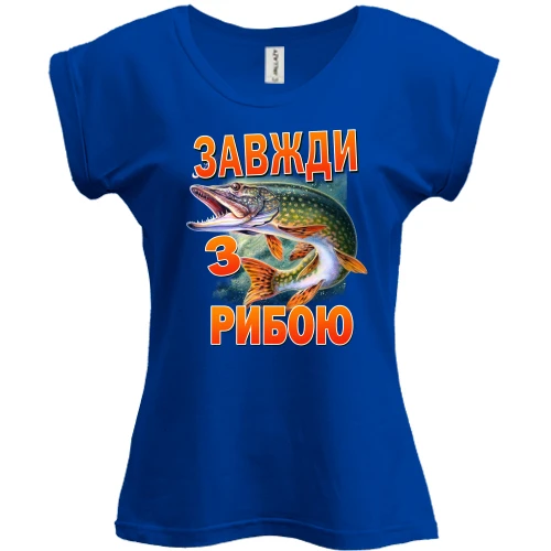 Футболка жіноча PANI, Синій, Завжди з рибою