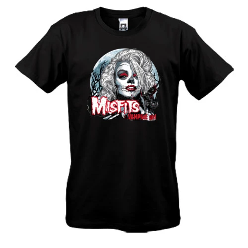 Мужская футболка, Черный, Misfits Vampire girl