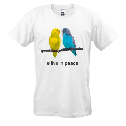 Чоловіча футболка, Білий, Live in peace
