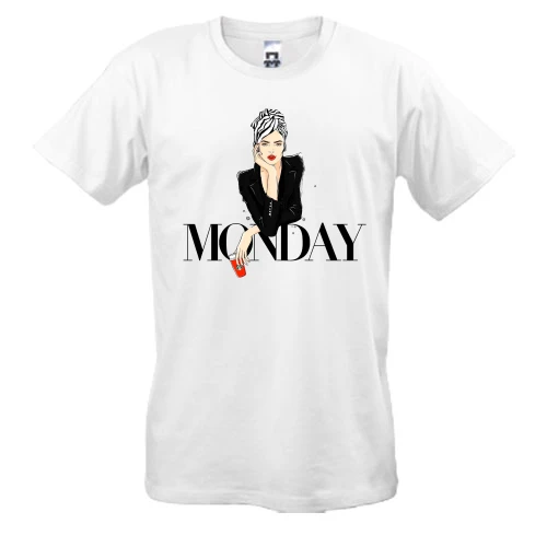 Мужская футболка, Синий, Monday