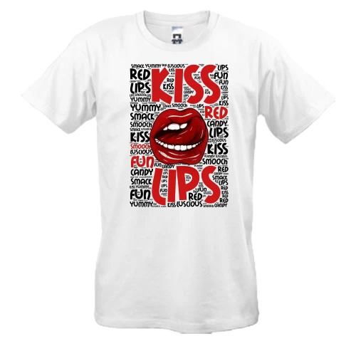 Мужская футболка Kiss red lips