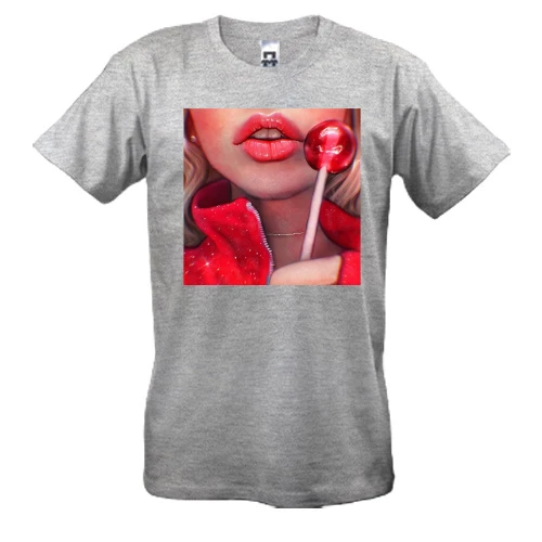 Мужская футболка Девушка с Chupa Chups