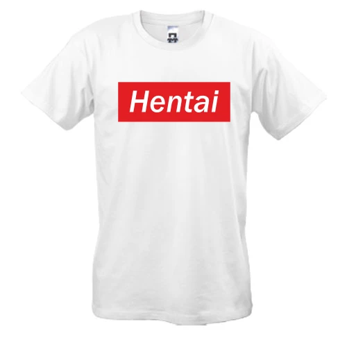 Чоловіча футболка, Білий, з написом "Hentai"